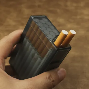

Black Translucent automatic pop-up 20 cigarette case personality smoking accessories Father's Day gift