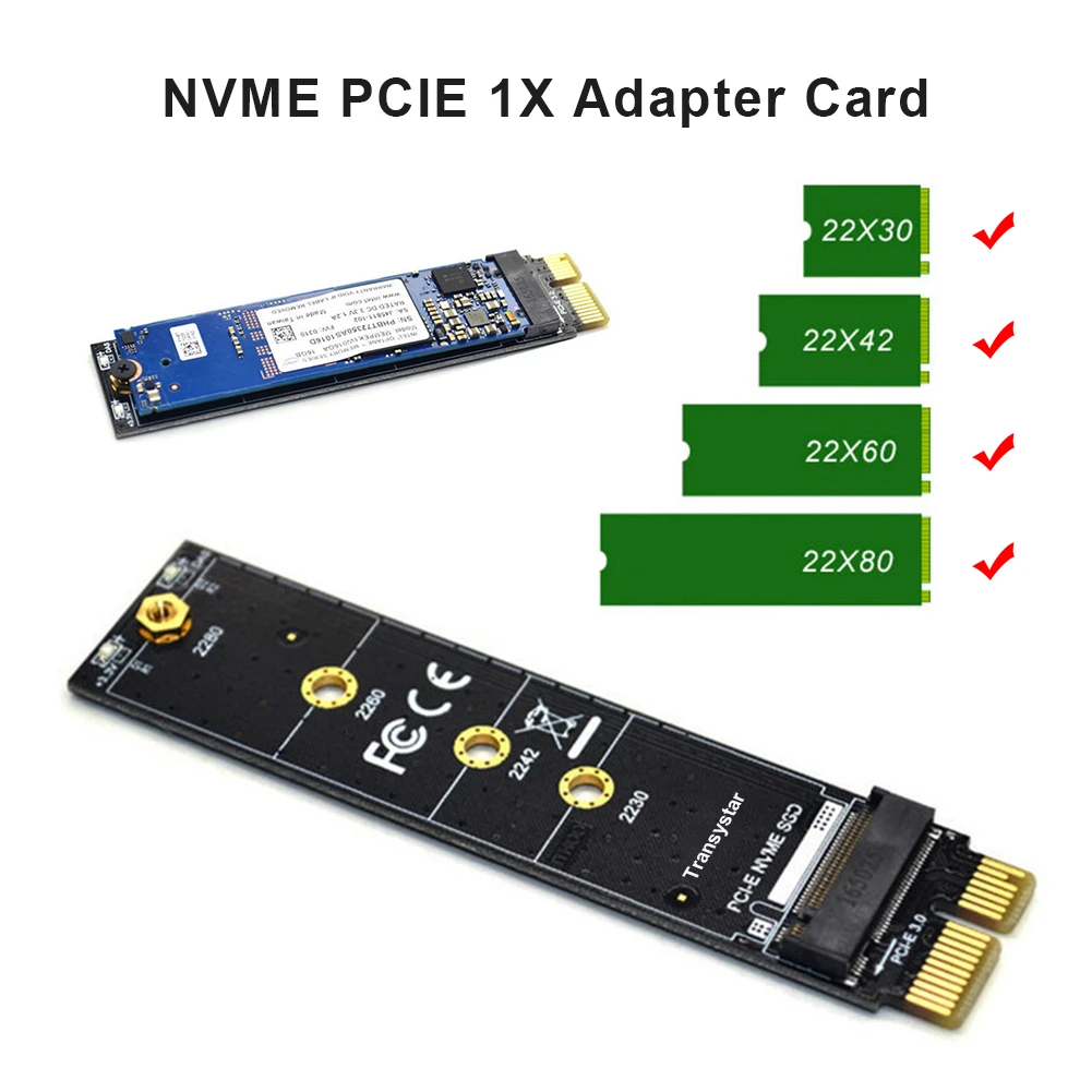NVME SSD M2 PCIE Ke M2 Adaptor NVMe SSD M2 PCIE X1 Kartu Raiser PCI E M 