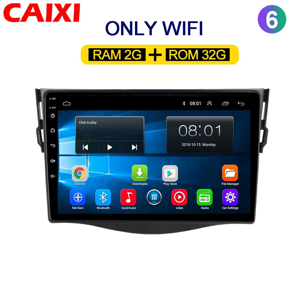 Cx-RAV4-32G-1 CAIXI Android 8,1 2din автомобильный мультимедийный плеер для toyota RAV4 Rav 4 2007 2008 2009 2010 2011 Автомобильный Радио DVD Wifi плеер - Цвет: Cx-RAV4-32G-1