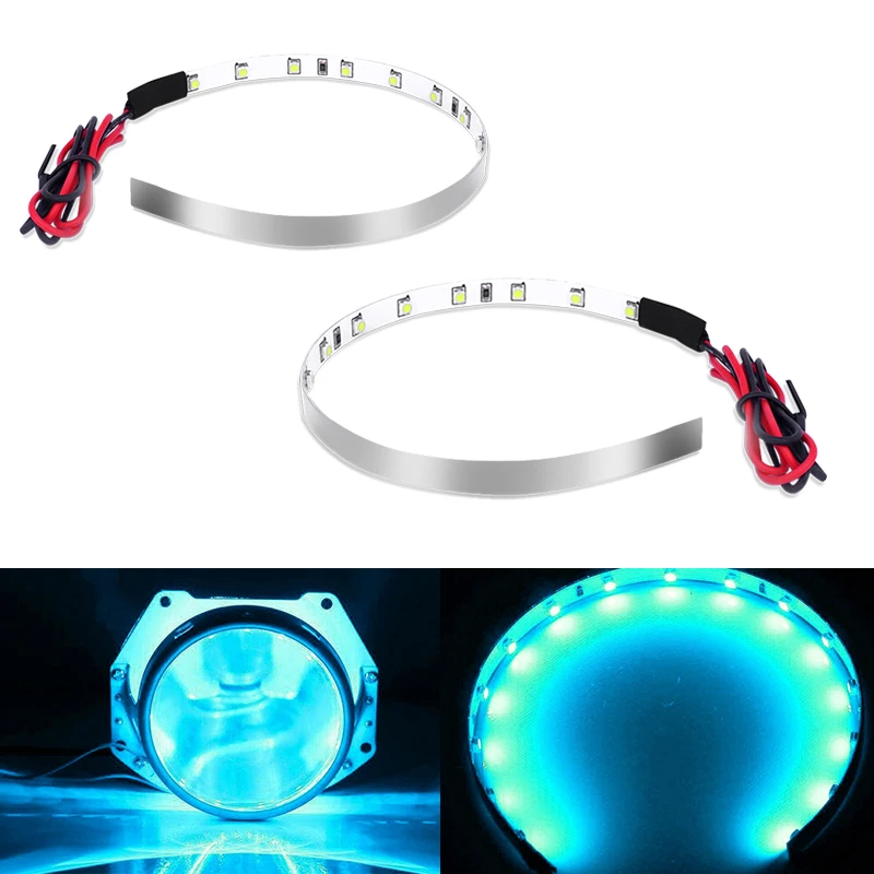 Ice Blue IJDM 15SMD высокомощный светодиодный комплект с кольцом Demon Eye Halo для автомобилей, мотоциклов, фар, проекторов или Aftermarket, модифицированный объектив проектора - Цвет: Ice Blue