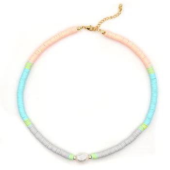 

Go2Boho Vinyl Heishi Disc Beads Freshwater Pearl Polymer Clay Beads Necklace Women 2020 Choker Necklaces Stainless Steel Chain