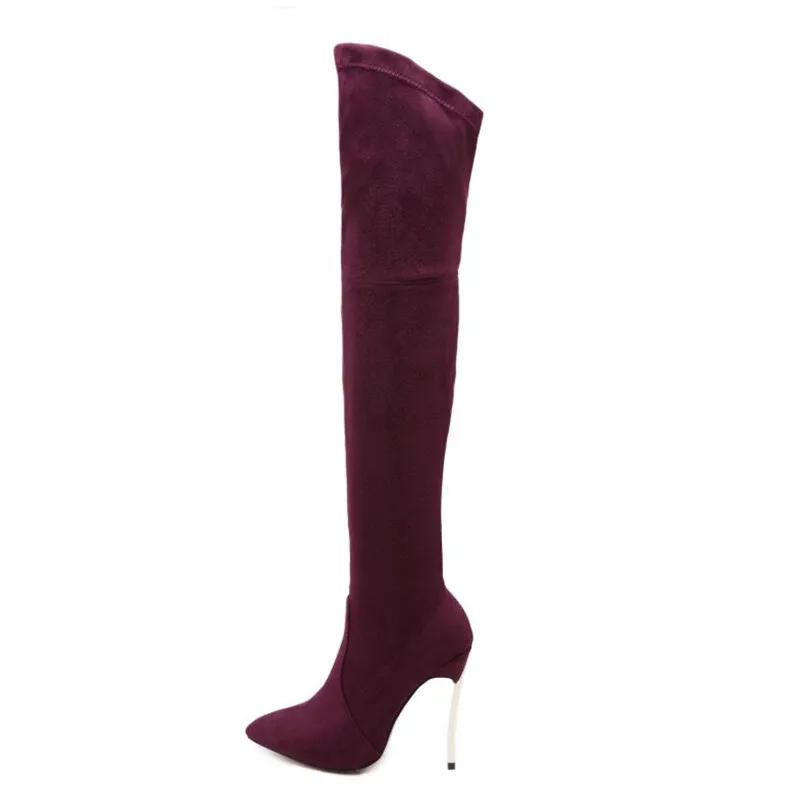 BBZAI New pattern Europe and America Superior quality Women's Boots 12cm Thin Heels Female money Pipe Dance botas mujer 34-42 43