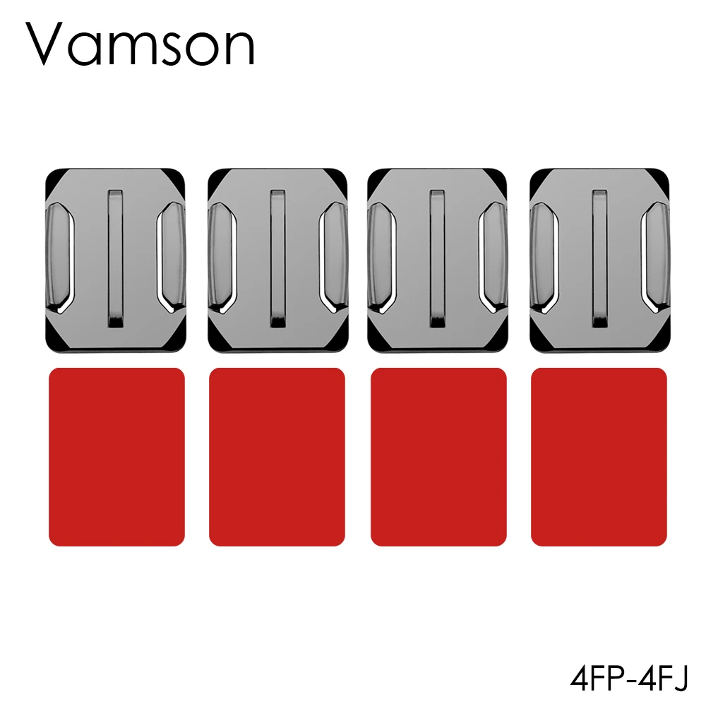 4FP-4FJ Vamson For GoPro Hero 7 6 5 4 Adhesive Mounts 3M Sticky For DJI OSMO Action Curved Flat Mounts Sticky Pads for Xiaomi Yi VP106 - Цвет: 4FP-4FJ