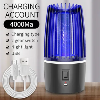 

Behogar Mosquito Lamp Light Rechargeable USB Electric Insect Repellent Killer Zapper for Indoor Bedroom Living Room Black