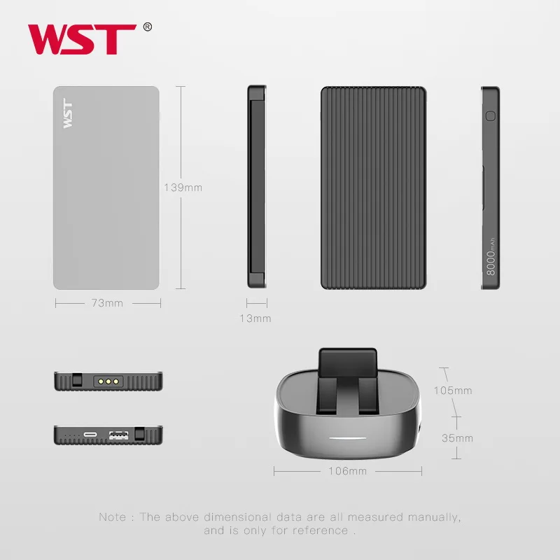 Внешний аккумулятор WST на 8000 мА · ч с портом Type C|Внешние аккумуляторы| |