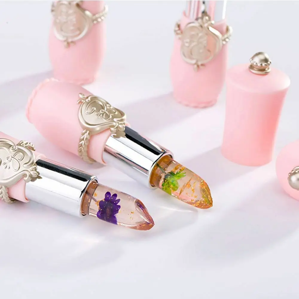 6 colors flower jelly transparent waterproof discoloration lipstick God lips temperature Discoloration lasting lipstick