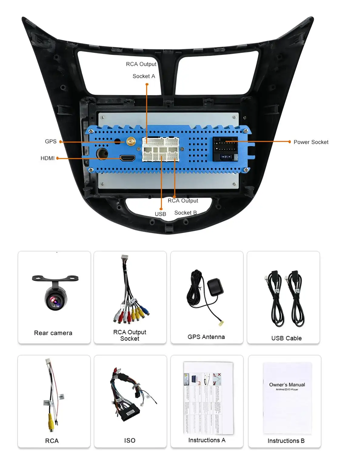 Top 8 CORE For Hyundai Solaris/Verna 2010-2016 Car Radio Multimedia Video Player Navigation GPS Android 9.0 2din 4G RAM 64G ROM WIFI 2