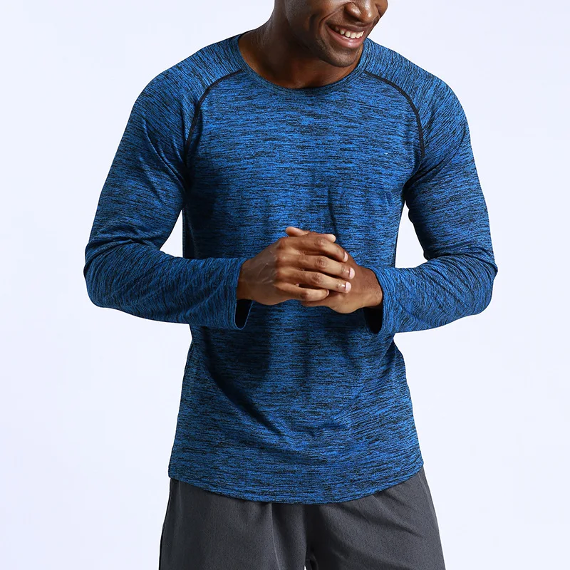 Мужская футболка, компрессионная рубашка, облегающие для тренировок, футболка с длинными рукавами, фитнес-обувь для бодибилдинга, футболка с сухой посадкой, Top2
