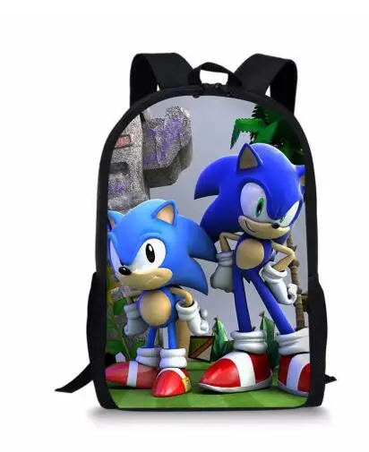 

Children's Backpack Hot Game Sonic Hedgehog Pattern Students Backpack Cartoon Design Toddler Boys Girls School Book Bags