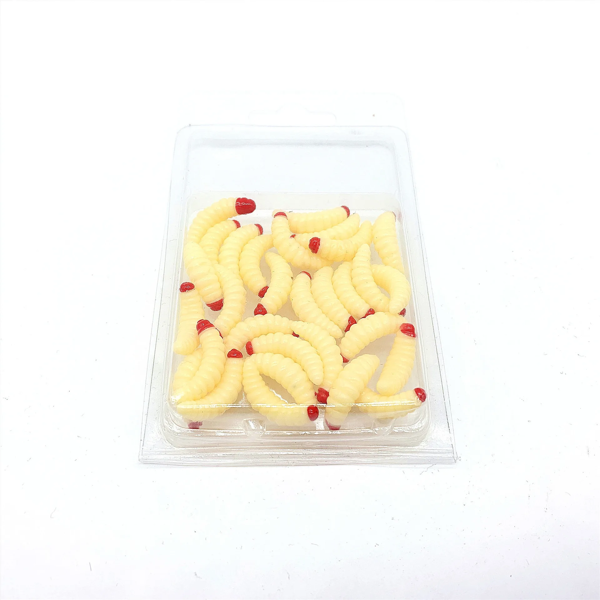 

30 PCs Snakehead Rod Bait Dip Head Mealworm Lure Soft Worm SUPERBAIT Maggots Lure Five-Color Selectable