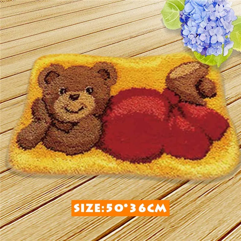 Крючок с защелкой Diy Kit Smyrna Knooppakket Сделай Сам Медведь мультфильм милый рукоделие коврик вышитые подушки Подушка с пуговицей животные