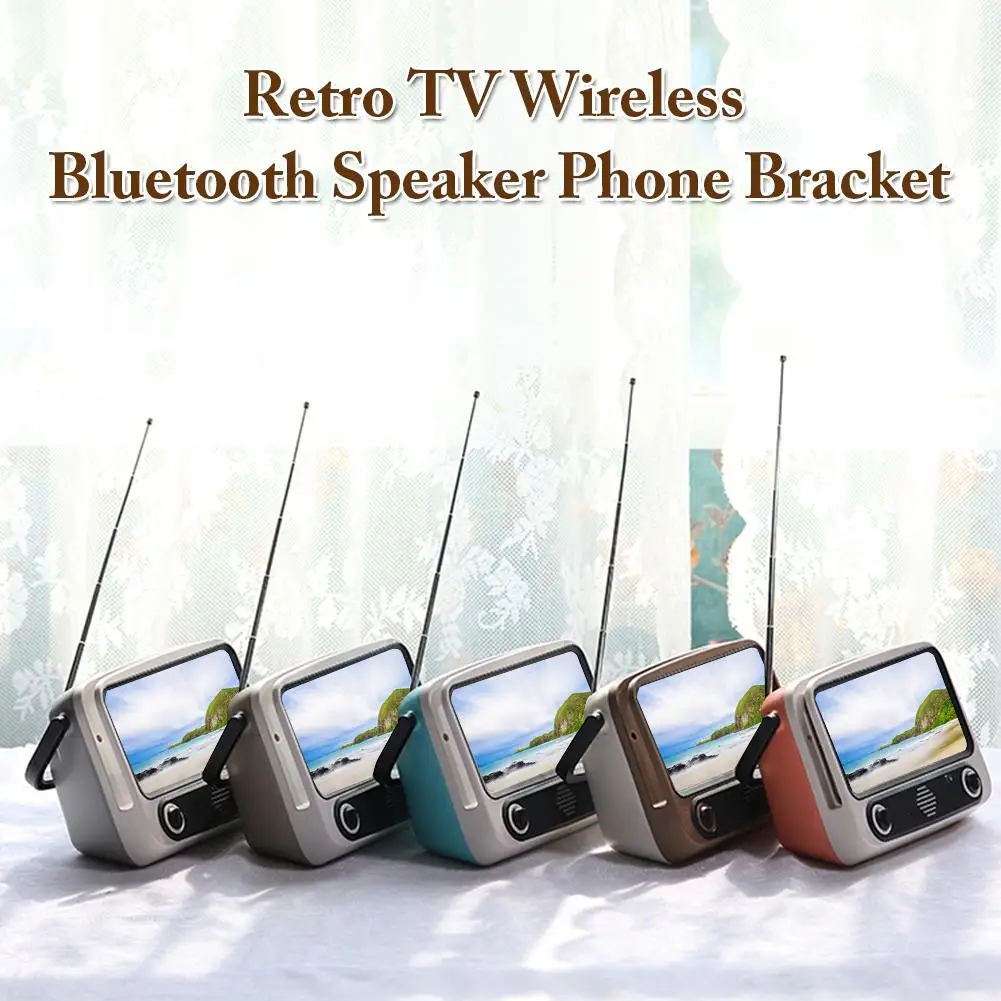 Мини-динамик s Ретро ТВ Bluetooth Динамик ТВ 300 портативный динамик Ретро ТВ беспроводной динамик Bluetooth держатель телефона Поддержка MP3/WAV