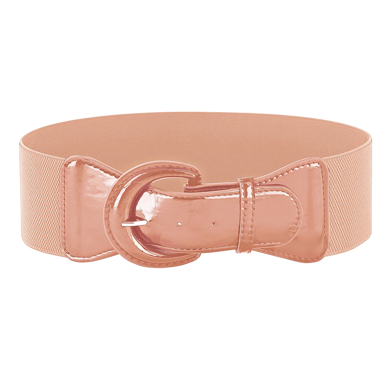 Light Pink Модные леопардовые ремни для женщин, широкий кожаный пояс с пряжкой, эластичный женский пояс для одежды, аксессуары - Цвет: Light Pink