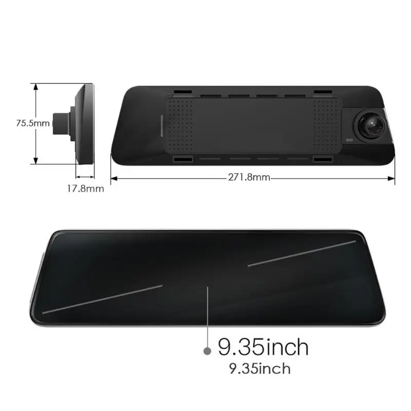 JADO D230 9,3" ips сенсорный экран зеркало заднего вида DVR камера Full HD 1080P ADAS Dash Cam Stream медиа видеорегистратор ночного видения