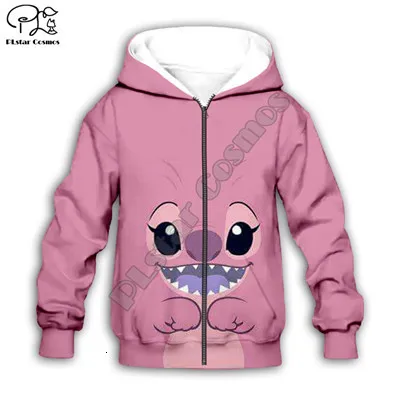Детская одежда; толстовки с капюшоном в стиле аниме kawaii Lilo Stitch; толстовка для мальчиков с героями мультфильмов; 2 - Цвет: Black