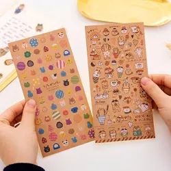 1 шт. милые японские крафт-бумага животные кошка клей наклейки для дневника украшения прозрачный Скрапбукинг канцелярская этикетка