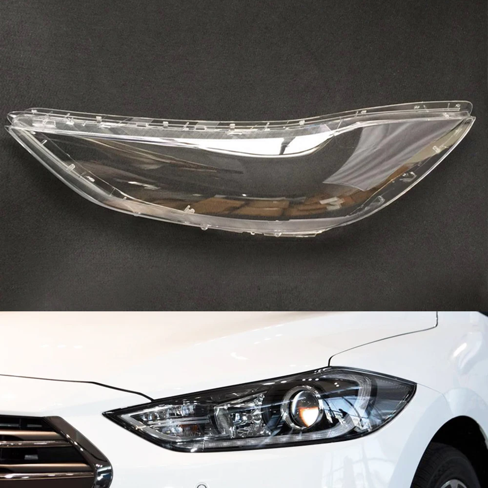 Для hyundai Elantra фары объектив автомобиля фары Крышка Замена прозрачное стекло Передняя Авто оболочка Крышка - Цвет: Driver Side