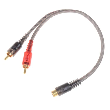

Male Y Splitter Cable Converter Cord Adapter Cable For Car Audio System MP3 For Phone 27cm Car Audio 1RCA Female To 2RCA