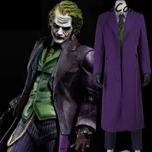 Темный рыцарь мужские костюмы для шутников Хит Леджер рубашка костюмы косплей костюмы фиолетовая куртка полный комплект