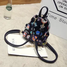 Корейский стиль, популярный стиль, геометрический узор, pu кожа, напечатанная сумка, простая Мода, популярный женский рюкзак