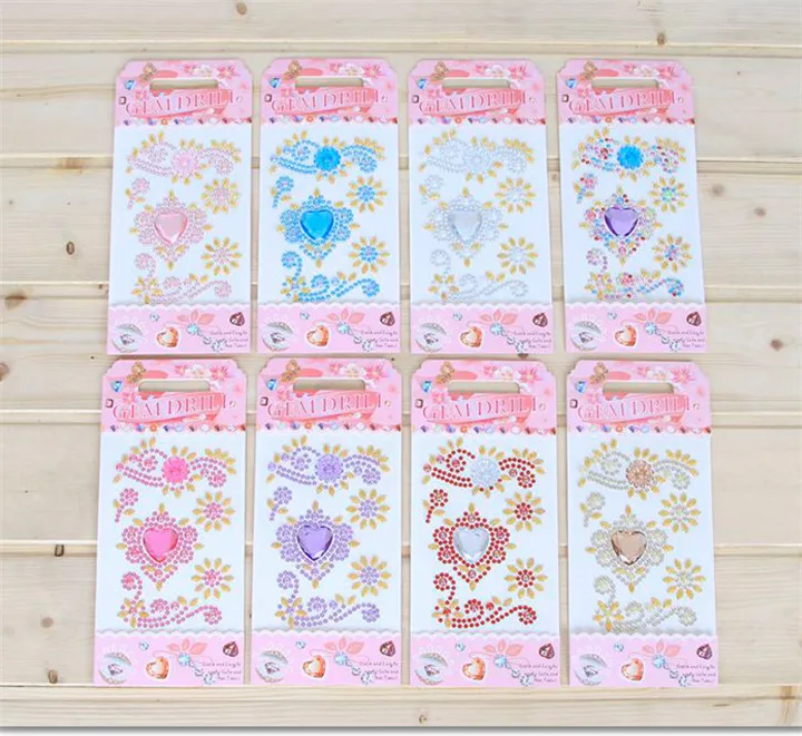 1  Creative Acrylic Drill Stickers Car Mobile Phone Sticker Gypsophila Diamond  DIY Hand-Paste Rhinestones Flower Stickers