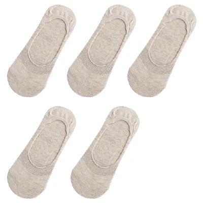 10 pieces = 5 pairs Women Cotton Invisible No show Socks non-slip Summer Solid Color Short Socks Fashion Ankle Thin Slipper Sock trouser socks