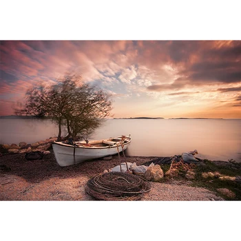 

Full square 5D DIY diamond painting cross stitch sunset landscape boat mosaic pattern diamond embroidered home decoration ZWQ