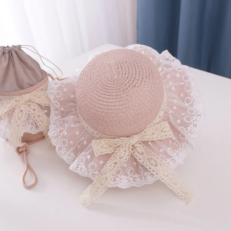 best baby accessories of year Lace Kids Panama Hats for Girls Straw Mother Baby Hat Summer Kids Sun Hat for Girls Beach Baby Girl Cap 1PC Baby Accessories