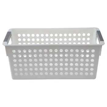 

Japanese-style Stackable Plastic Storage Baskets/Bins Organizer Fruit Toys Clothes Glove Box Debris Storage Basket (white)S:29 x