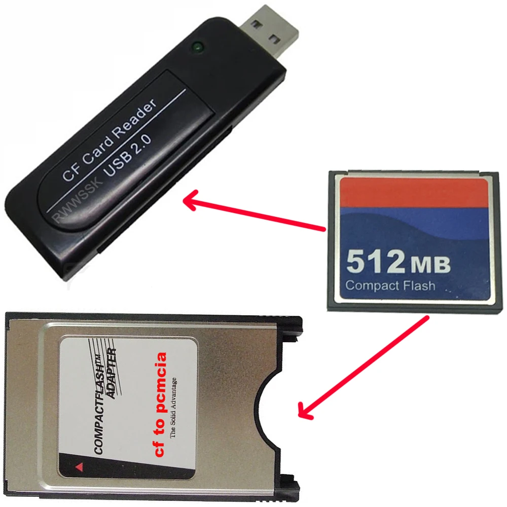 3 in 1 industrial Compact Flash + USB2.0 card reader+pcmcia adapter+ CF Card 64MB 128MB 256MB 1GB 2GB 16 gb memory card Memory Cards