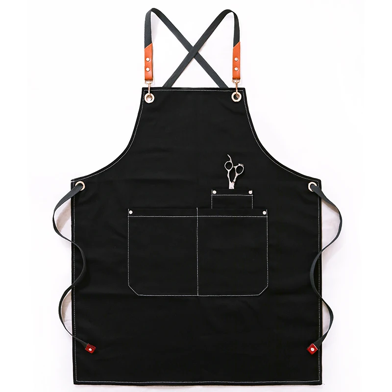 Denim Canvas kitchen Aprons For Woman Men Work Apron For Grill Restaurant Bar Shop Cafes Beauty Nails Studios Hair Stylist Bib