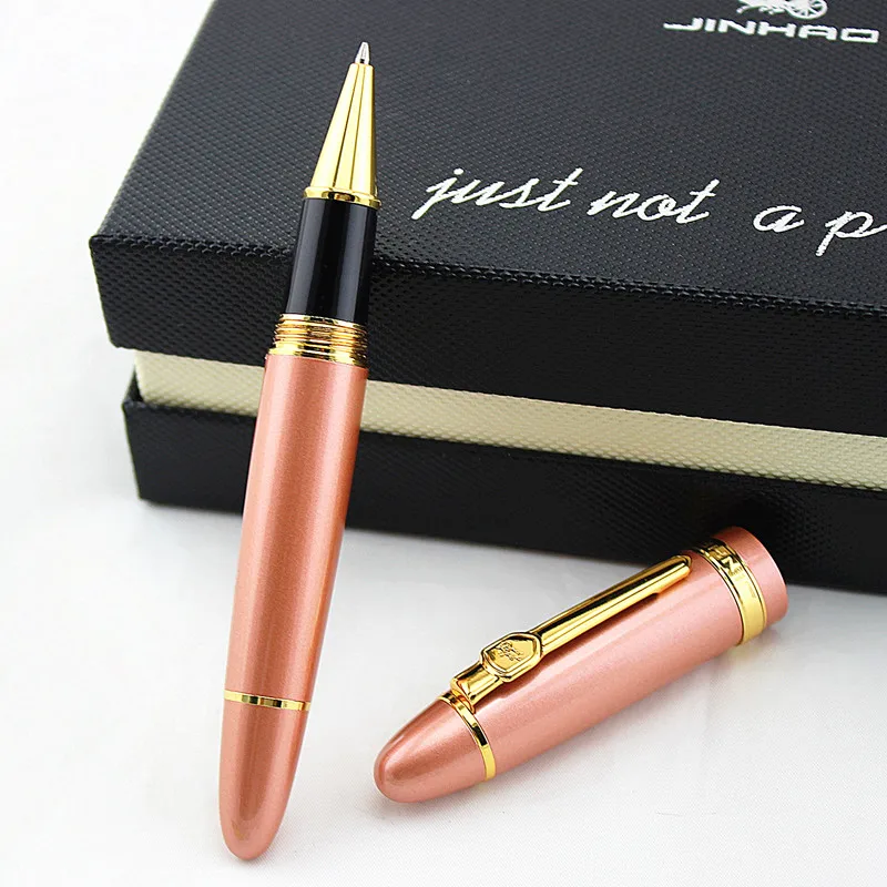 Jinhao Шариковая ручка оранжевая ручка с серебряной клипсой материал Эсколар шариковая ручка Caneta Роскошные школьные канцелярские принадлежности