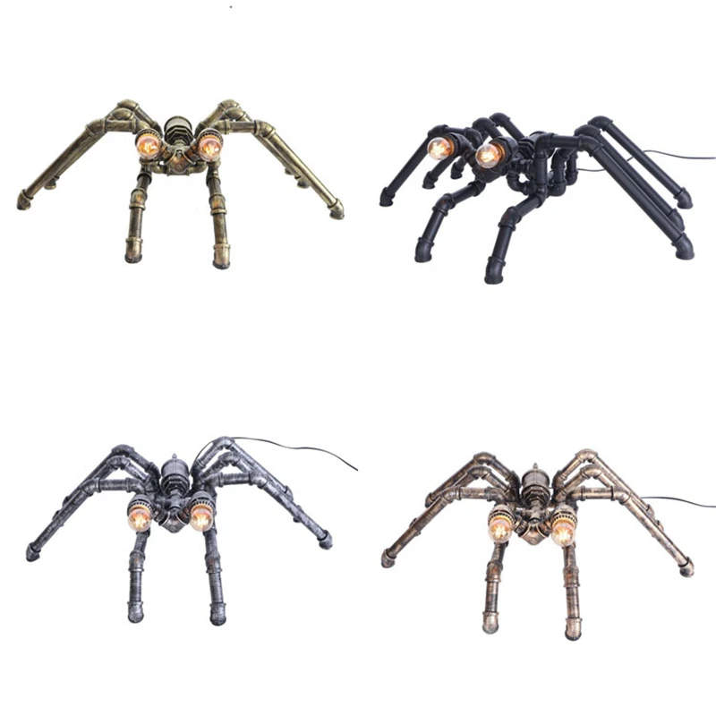 

Nordic Mechanical Spider Table Lamp Bedroom Bedside Lamps Table Industrial Home Deco Indoor Lighting Plumbing Robot Luminaires
