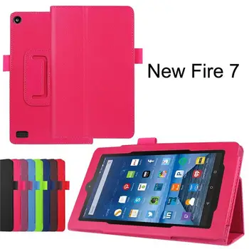

Case For Amazon Kindle fire 7 2017 7.0 PU Leather Slim Stand Flip Folio Magnetic Tablet Protective Shell With Stylus Pen