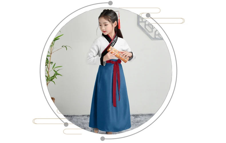 В восточном/китайском стиле, в стиле ретро для маленьких мальчиков и девочек платье традиционное китайское танцевальные костюмы с вышивкой костюм Hanfu Tang для выступлений на сцене