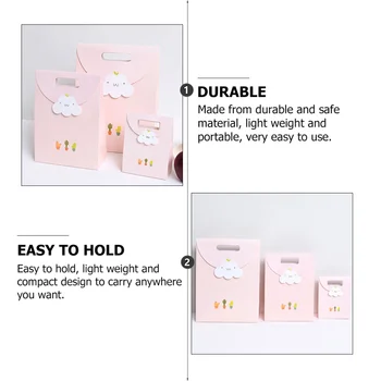 

10PCS Paper Gift Bags Handheld Gift Pouches Gift Packaging Pouches Flip Cover Tote Bags for Party Home Mall Store