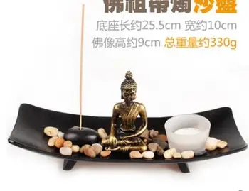 

Chinese Zen Buddhist statue, sandpan candlestick, incense holder, incense burner decorations