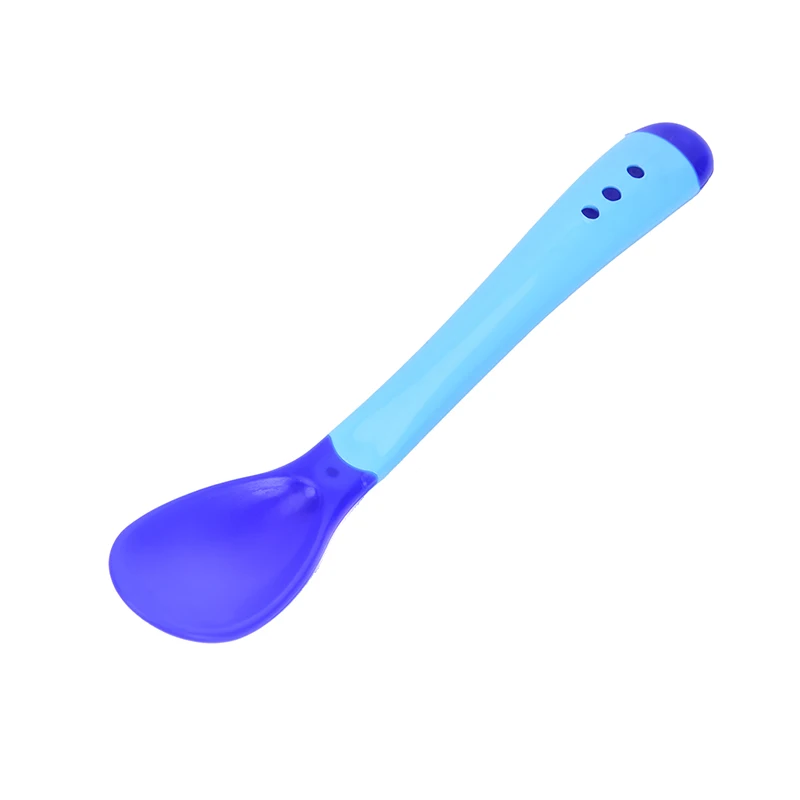 blue 1 шт., ложка для супа с температурным зондированием для кормления ребенка, ложка с изменяющимся цветом температуры, детская медицинская вилка, ложка - Цвет: blue