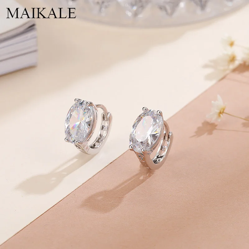 Женские классические серьги MAIKALE Разноцветные с цирконием кубической огранки