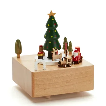 

Wooden Music Box Mechanism Hand Crank wood musical gift music decoration boxes wooden pozytywka birthday gift for friend II50YYH