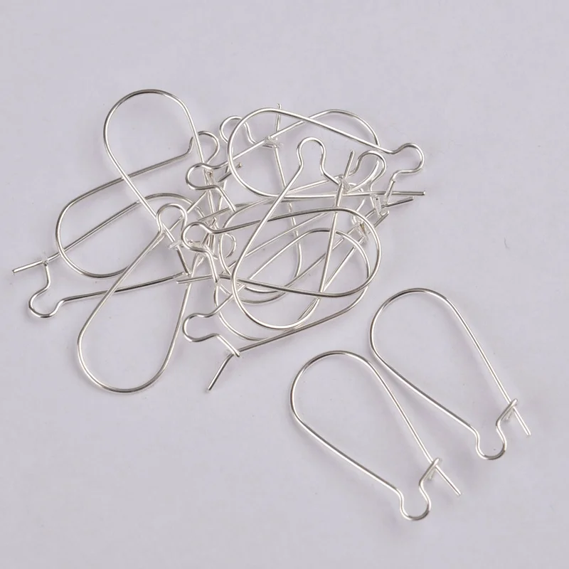 Silver Plated 1000 шт 16 мм 25 мм 30 мм 38 мм u-образные застежки для сережек ушные Провода Крючки для серьг серьги DIY ювелирные аксессуары - Цвет: Silver Plated