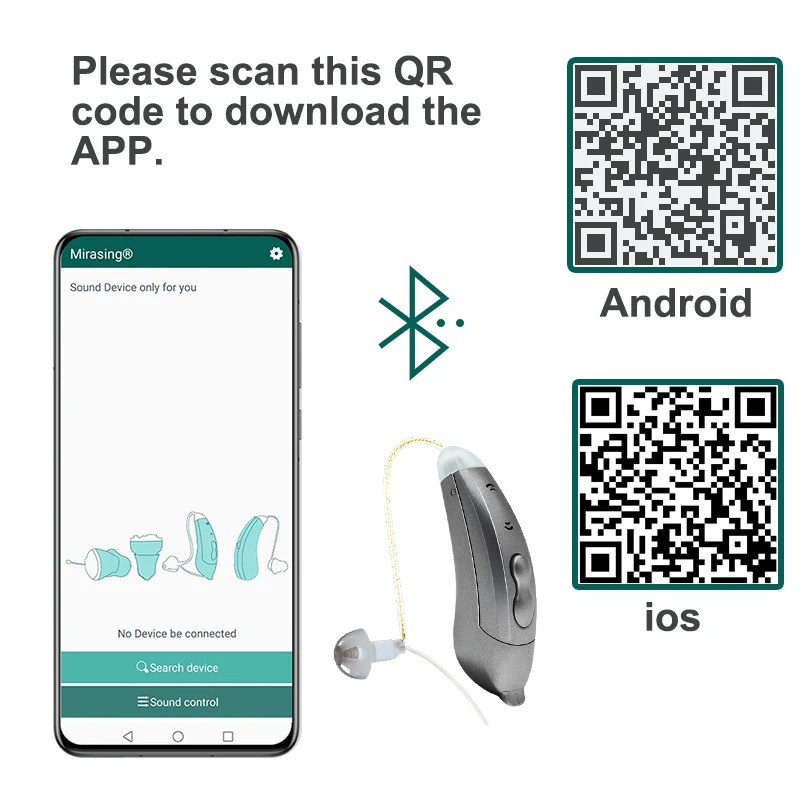 Hearing Aids Digital BTE Sound Amplifiers SF101 Portable Deaf Elderly Smart App Audifonos hearing aid