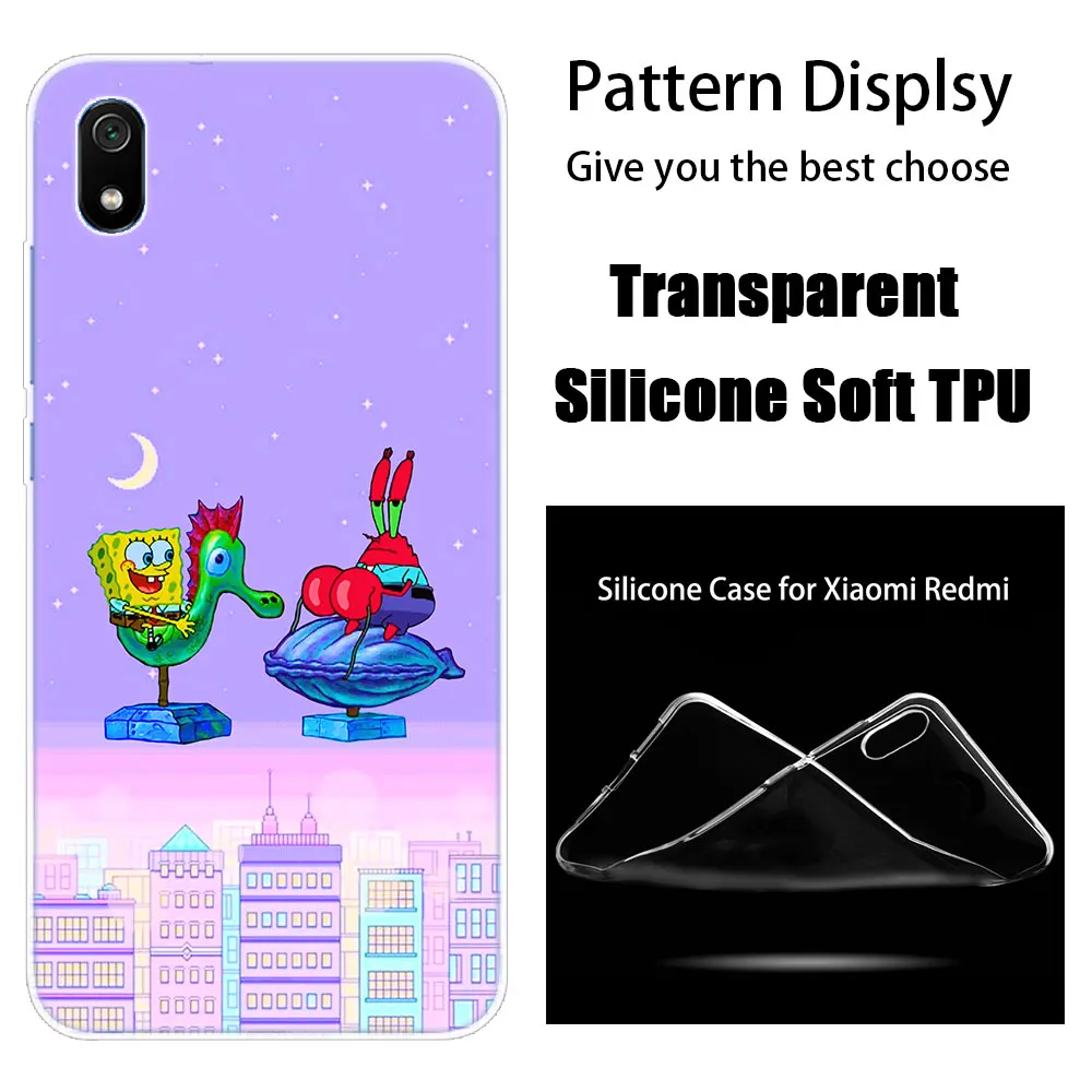 002 Горячий силиконовый чехол SpongeBob квадраты лучший друг для Xiaomi Redmi K20 Pro 7 7A 6 6A 4X5 Plus S2 GO Note 8 7 6 5 Pro 4 - Цвет: 002