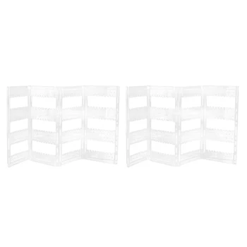 

2 Pieces Multipage Earring Rack Holder Organizer Transparent 340g