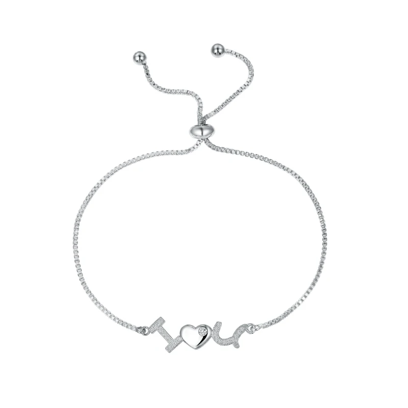 WEIMANJINGDIAN Новое поступление любовные буквы Фианит, циркон, кристалл, регулируемые браслеты для женщин или невесты