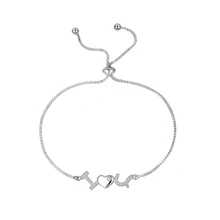 WEIMANJINGDIAN Новое поступление любовные буквы Фианит, циркон, кристалл, регулируемые браслеты для женщин или невесты