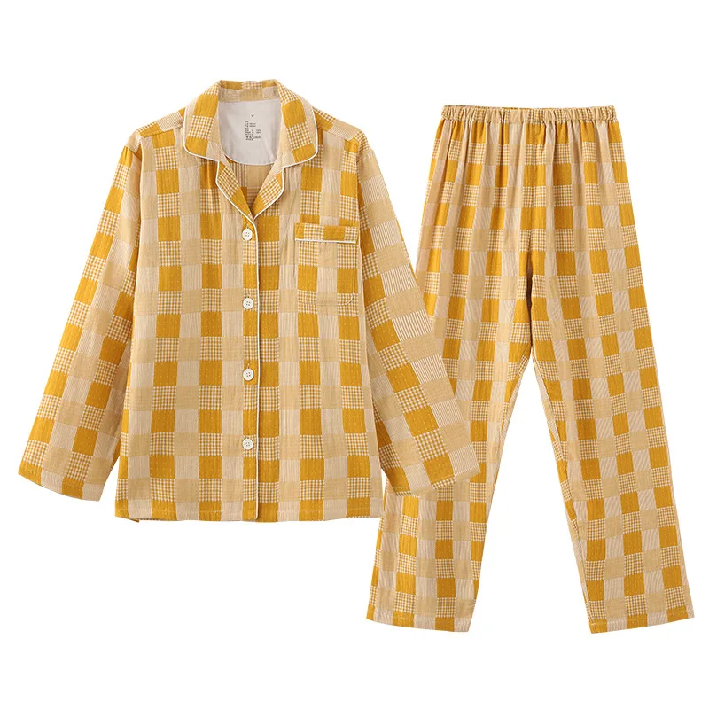 Новые осенние брюки с длинным рукавом пижамы для пар хлопковая Домашняя одежда
