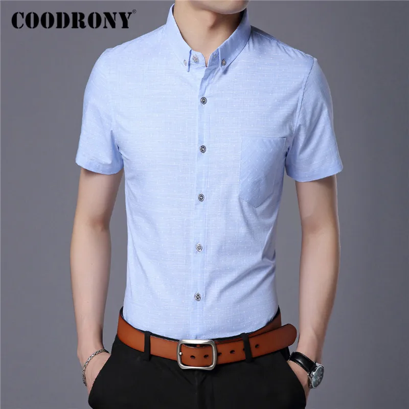 COODRONY Spring Summer Mens Shirts Slim Fit Short Sleeve Shirt Men Clothes Business Casual Camisa Social Masculina Pocket C6004S COODRONY Spring Summer Mens Shirts Slim Fit Short Sleeve Shirt Men Clothes Business Casual Camisa Social Masculina Pocket C6004S