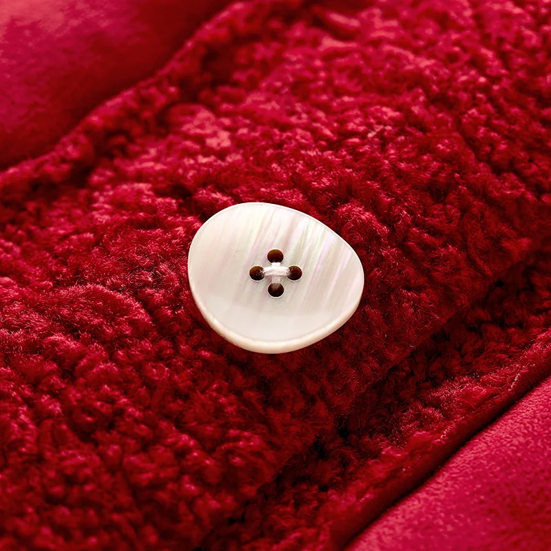 ARTKA, зимнее Новое Женское пальто, винтажное, красное, имитация норки, овечья шерсть, комбинированное, плотное пальто, однобортное, теплое, длинное, верхняя одежда, WA15099D