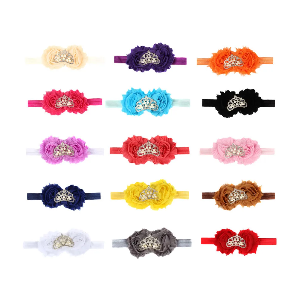 

New Style CHILDREN'S Hair Ribbon Hair Accessories Headdress Europe And America Infant Girls Two Flower Floral Tiara Headband